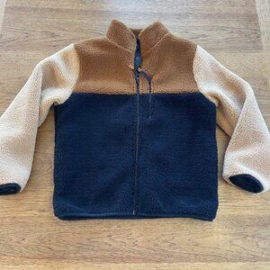 H&M Black/Brown/Tan  Size 8-10 Boy's Lined Fleece Jacket NWOT